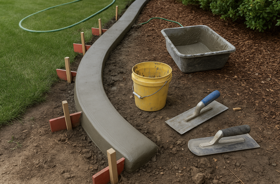diy concrete landscape curbing