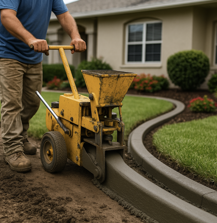 concrete curb machine