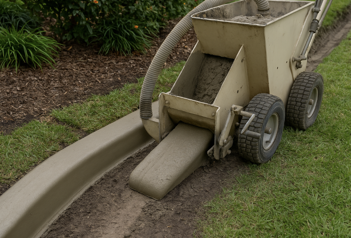 concrete curbing machine