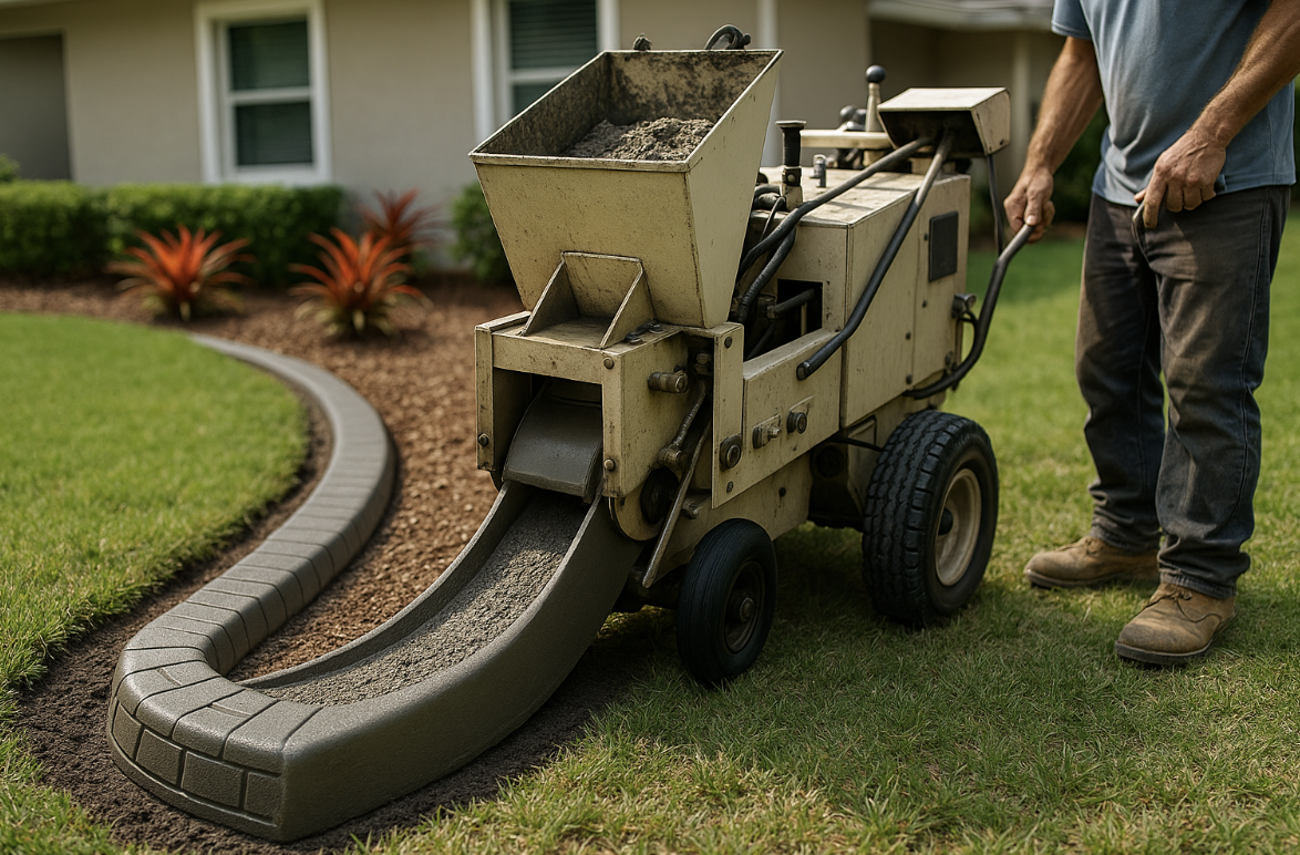 concrete landscape curbing machine