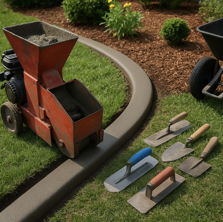concrete landscape curbing machine rental